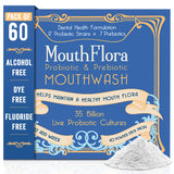 MouthFlora bouteille de rinçage probiotiques pour l'équilibre buccal.