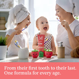 Mouthology dentifrice hydroxyapatite enfants, bouteille fraise, favorise routine bucco-dentaire