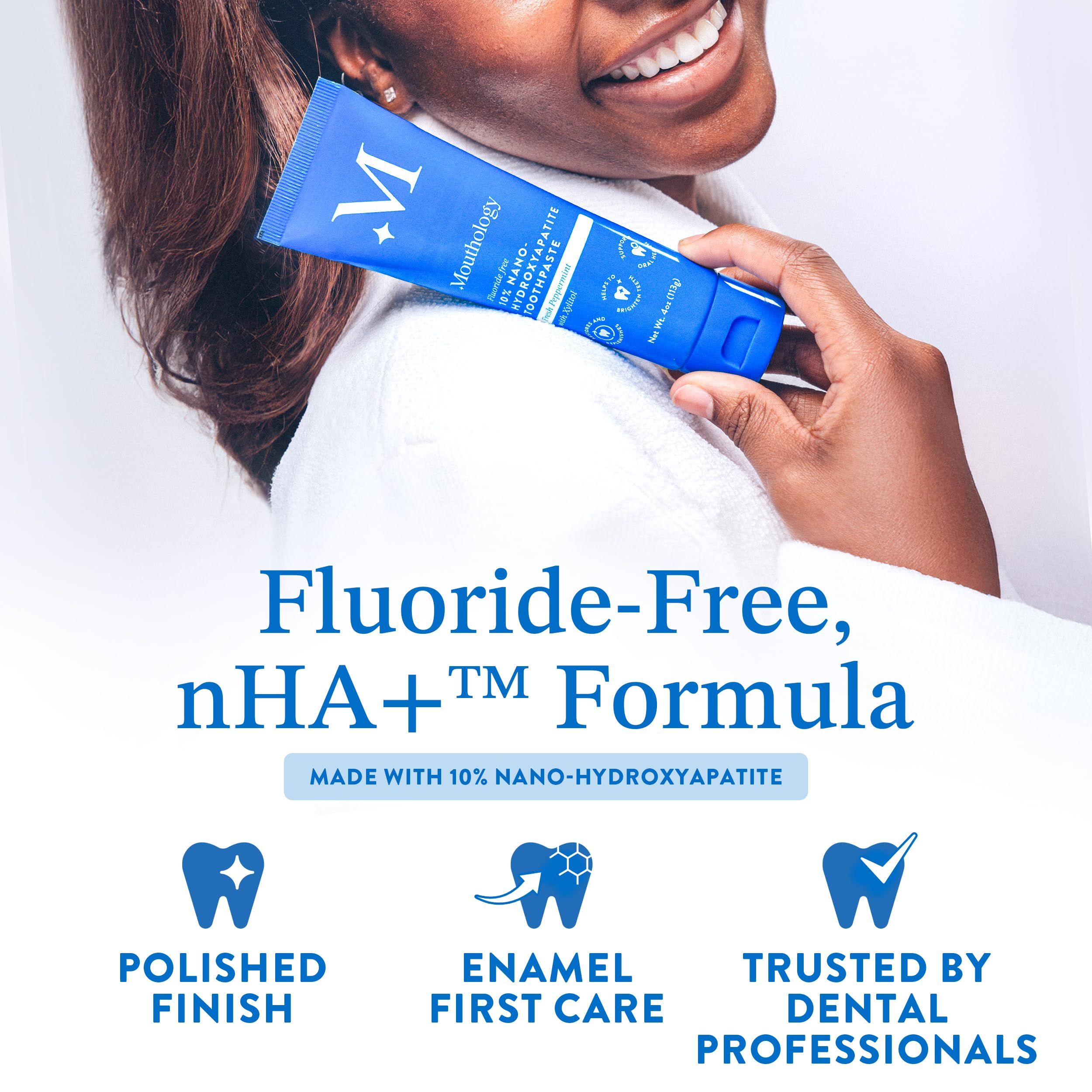 Mouthology sans fluorure: dentifrice 4 oz prêt pour usage quotidien