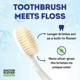 Mouthwatchers avec brins double couche pour nettoyer entre les dents.