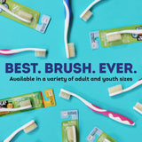 Mouthwatchers brosse dents enfant bleue précision et confort du design doux.