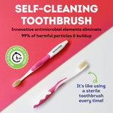 Mouthwatchers brosse dents enfant bleue design doux et sûr pour un usage quotidien.