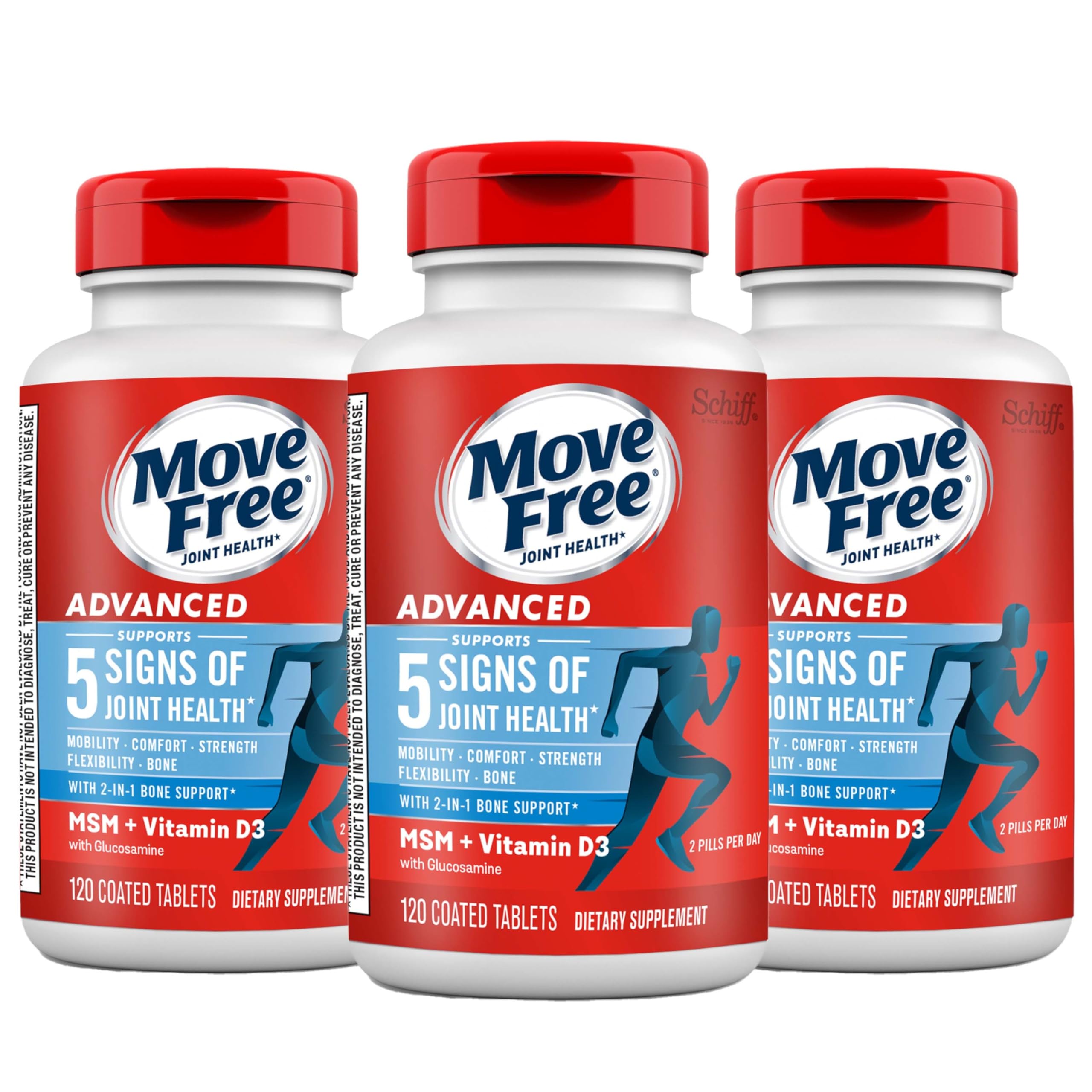 Move Free Advanced – bouteille avec étiquette visibles, soutien articulaire possible