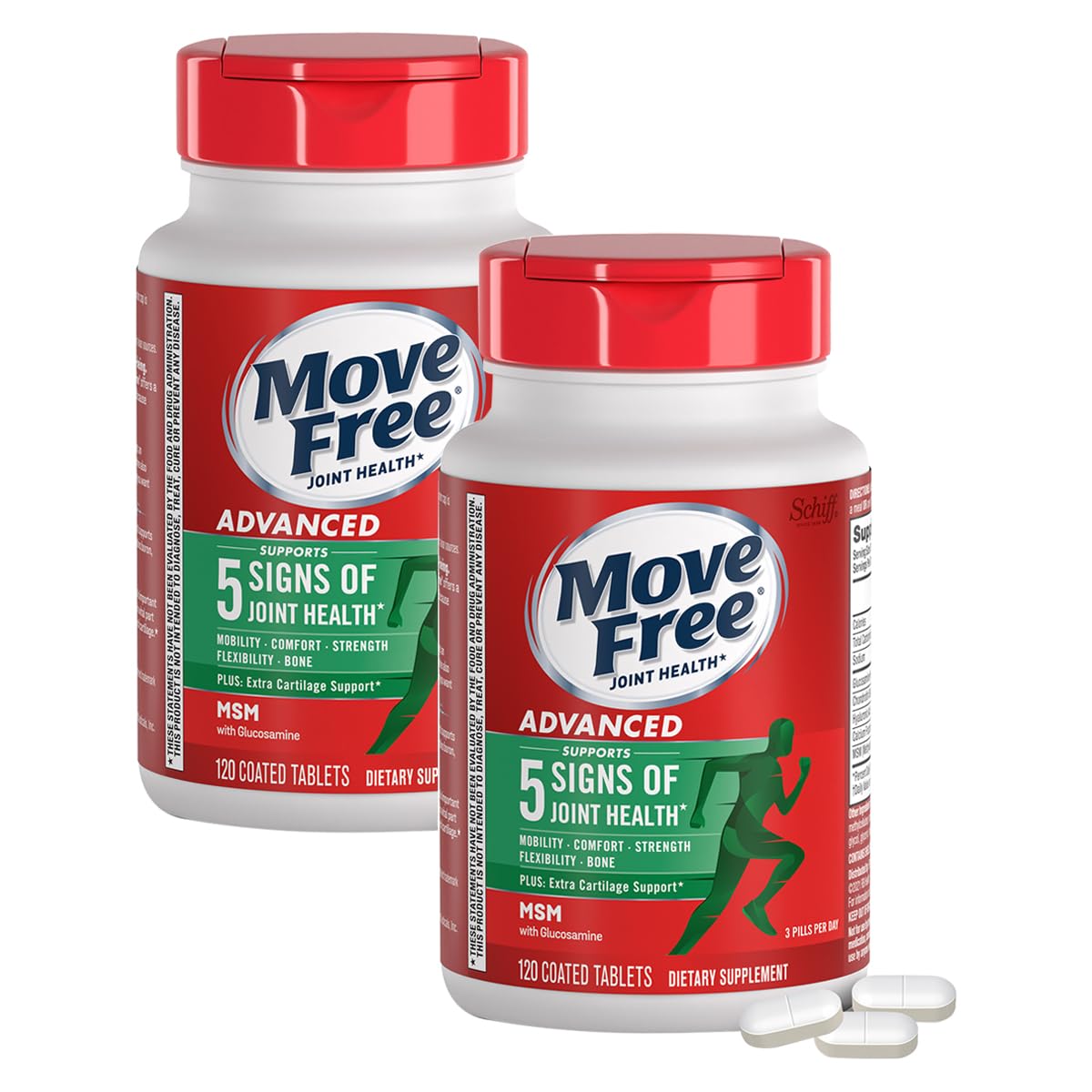 Move Free Avancé glucosamine-chondroïtine-msm – soutien articulations dans la bouteille