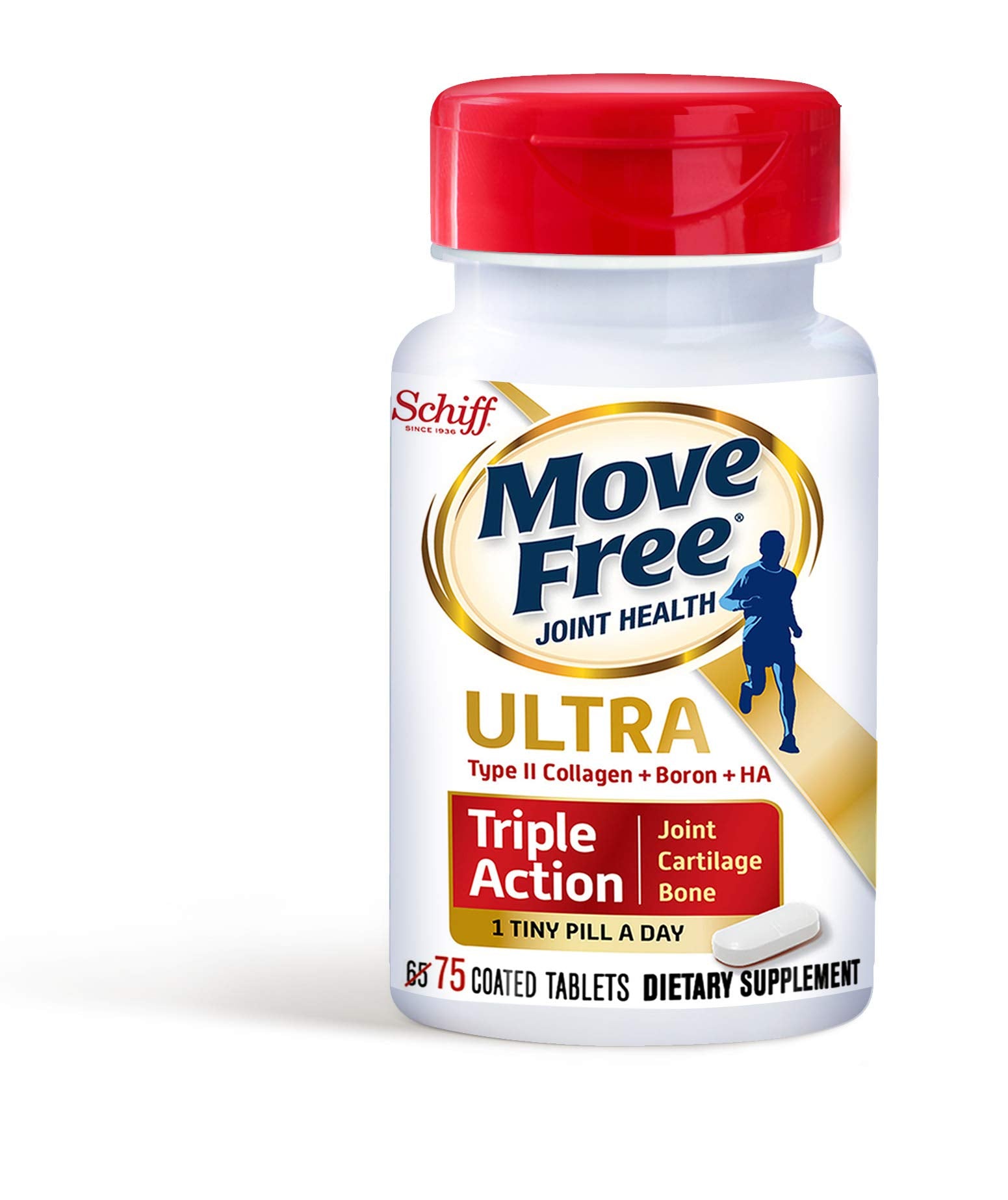 Move Free: comprimés bore HA, soutien potentiel des os et du cartilage.