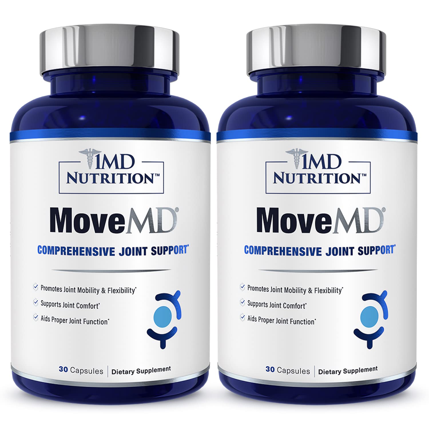 MoveMD: bouteille 2-pack de capsules, pratique pour un usage quotidien.