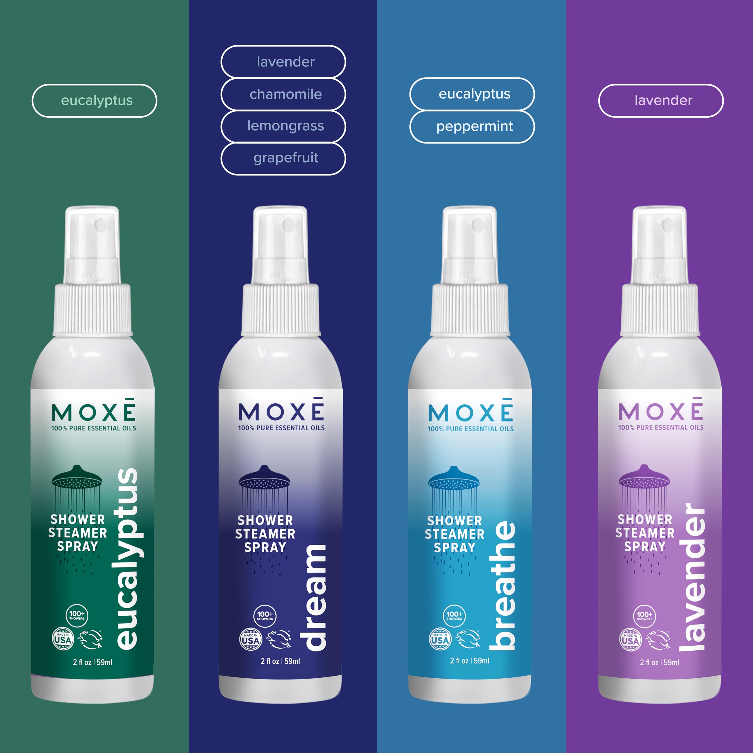 MOXE Pack 4x2oz : format compact et pratique, parfait pour la maison et le voyage.