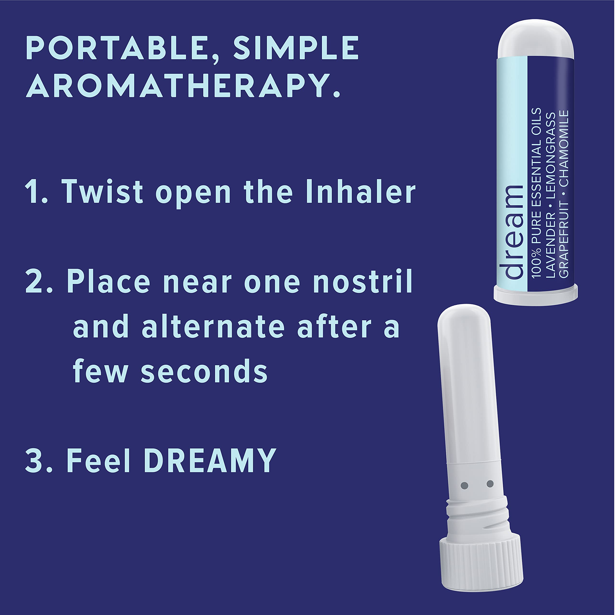MOXE Dream inhalateur nasal, utilisation simple pour une routine nocturne.
