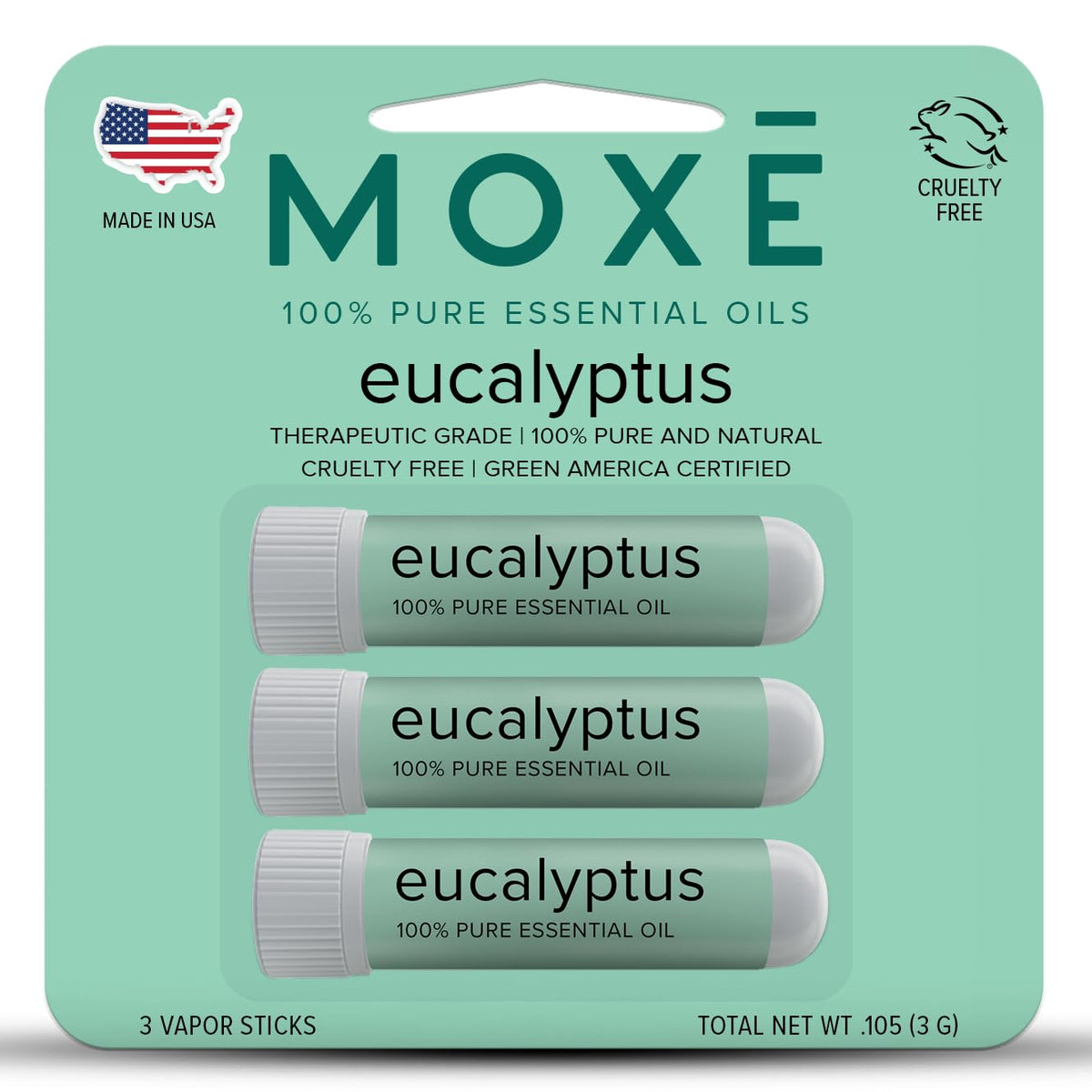 MOXĒ inhalateur eucalyptus compact – aromathérapie sans désordre au quotidien.