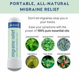 MOXE inhalateur migraine soulagement arôme frais menthe et eucalyptus