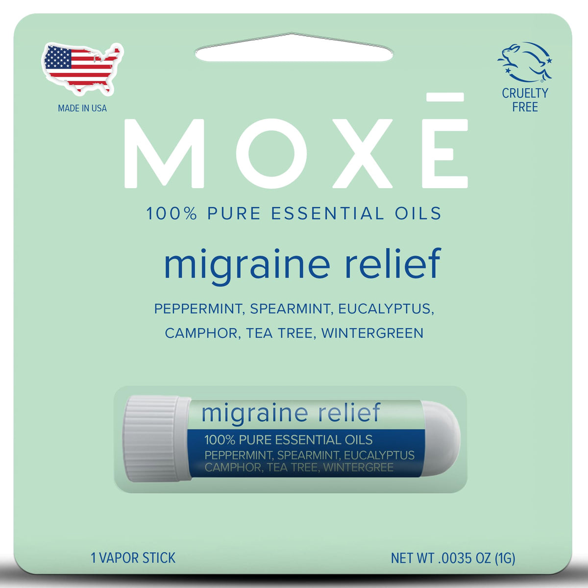 MOXE inhalateur migraine soulagement emballage pratique pour déplacements