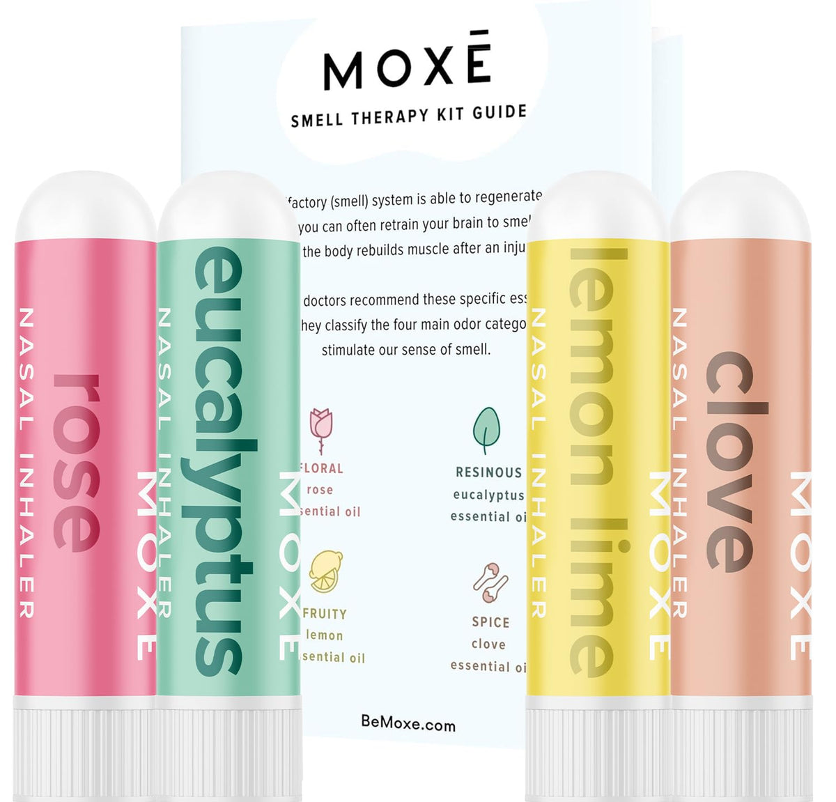 MOXE kit d'entraînement olfactif stimule l'odorat et favorise le réapprentissage des odeurs.