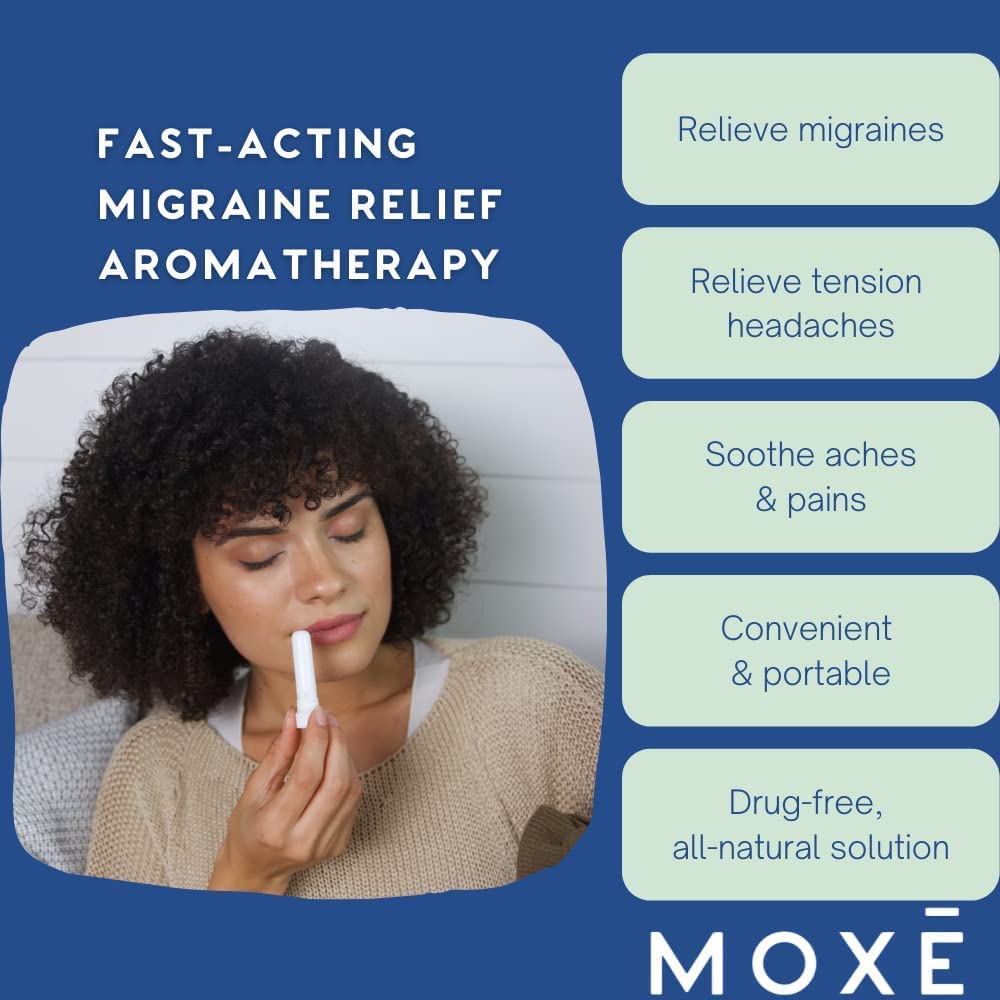 MOXE Migraine Relief Inhalers — application nasale simple pour tensions et inconfort.