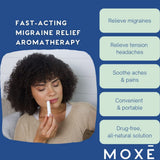 MOXE Migraine Relief Inhalers — application nasale simple pour tensions et inconfort.