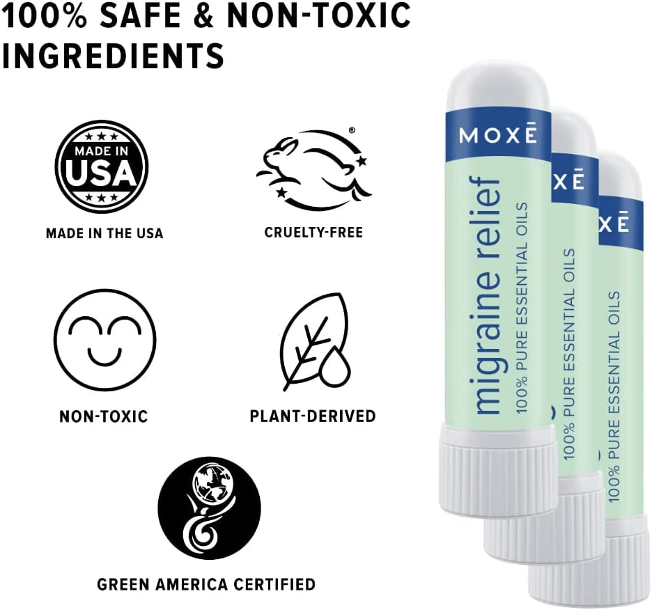 MOXE Migraine Relief Inhalers — design portable pour le trajet.