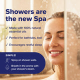 MOXE Shower Mist lavande-eucalyptus, flacon: parfum naturel et rafraîchissant à chaque utilisation.