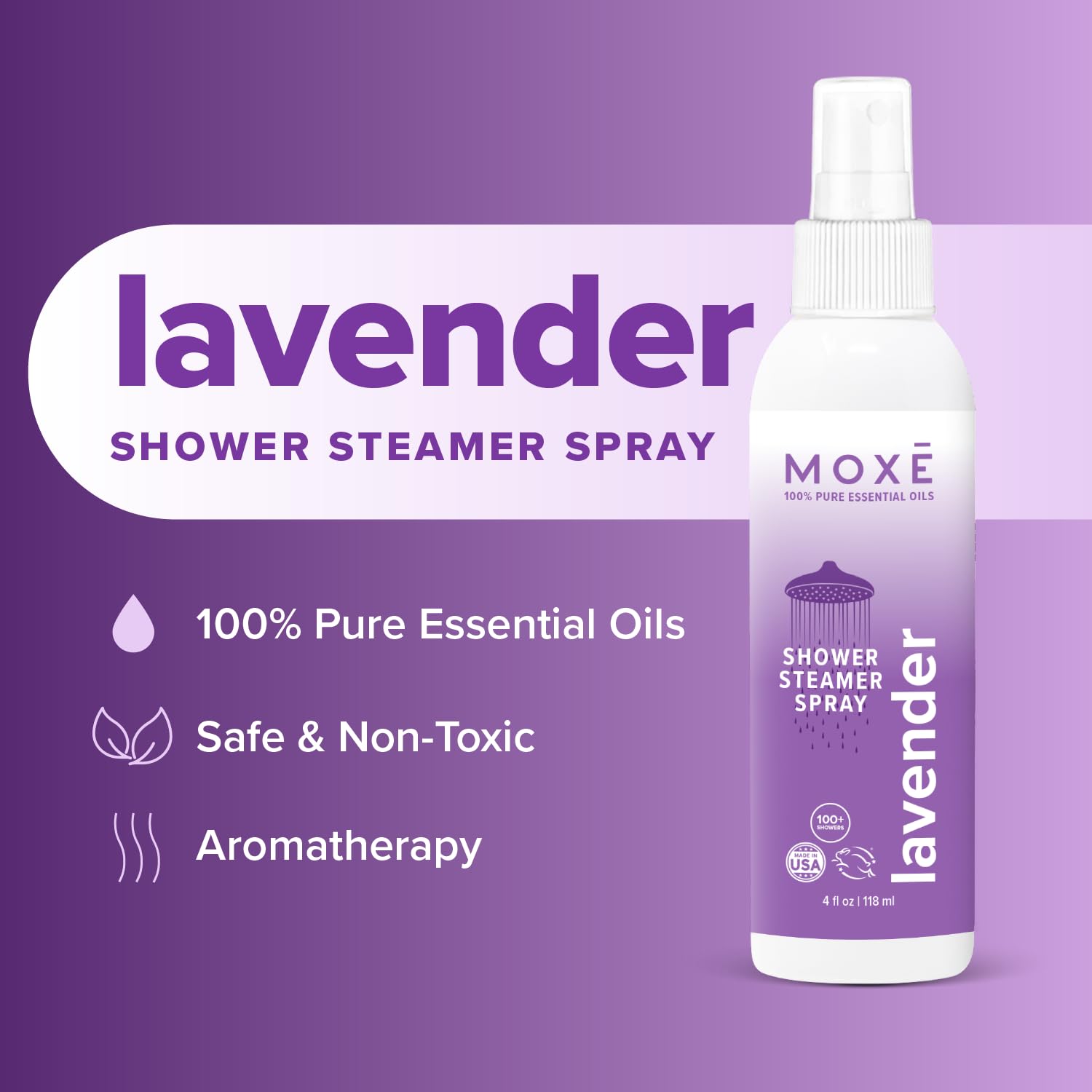 MOXE Shower Mist lavande-eucalyptus, vaporisateur: crée une ambiance spa à domicile.