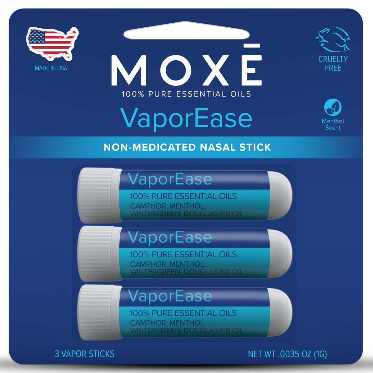 MOXE VaporEase inhalateur nasal portable pour une respiration rafraîchissante.