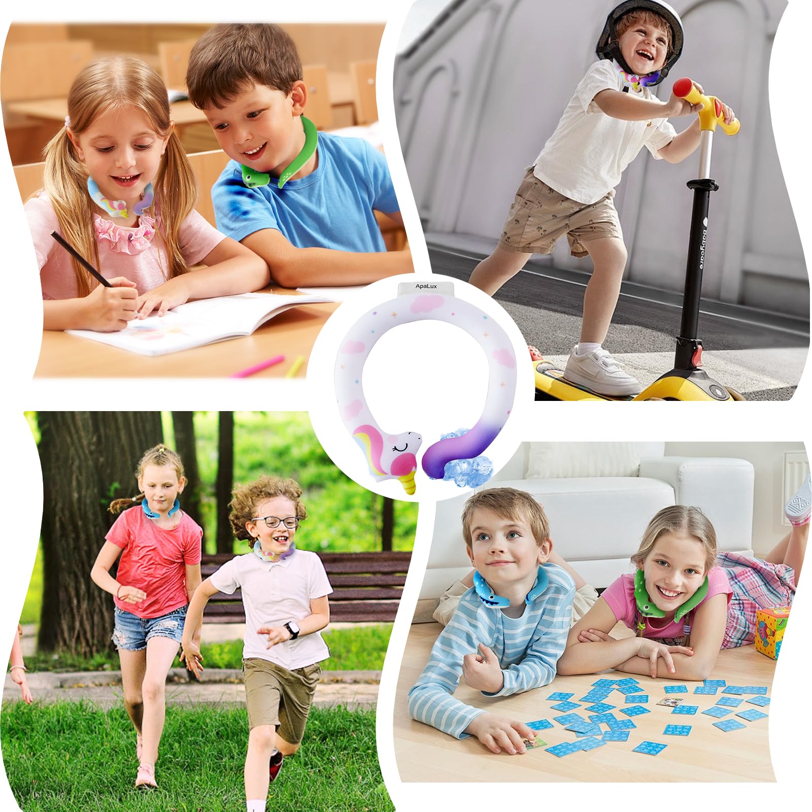 MoYield collier refroidissant enfant ergonomie ajuste confortablement le cou sans glisser.