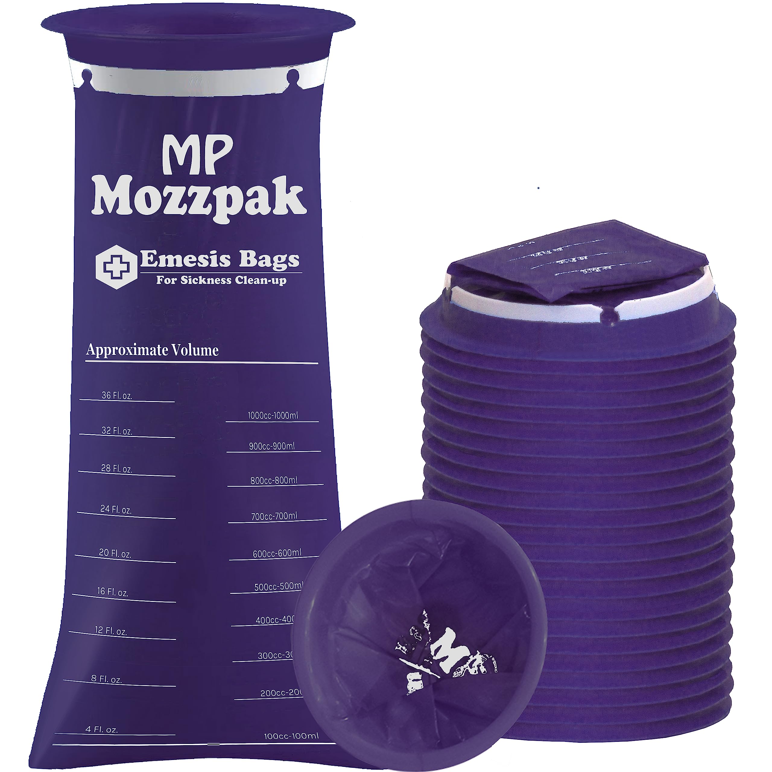 Sacs à vomi MP Mozzpak 24 packs, pratique et hygiénique pour les trajets.