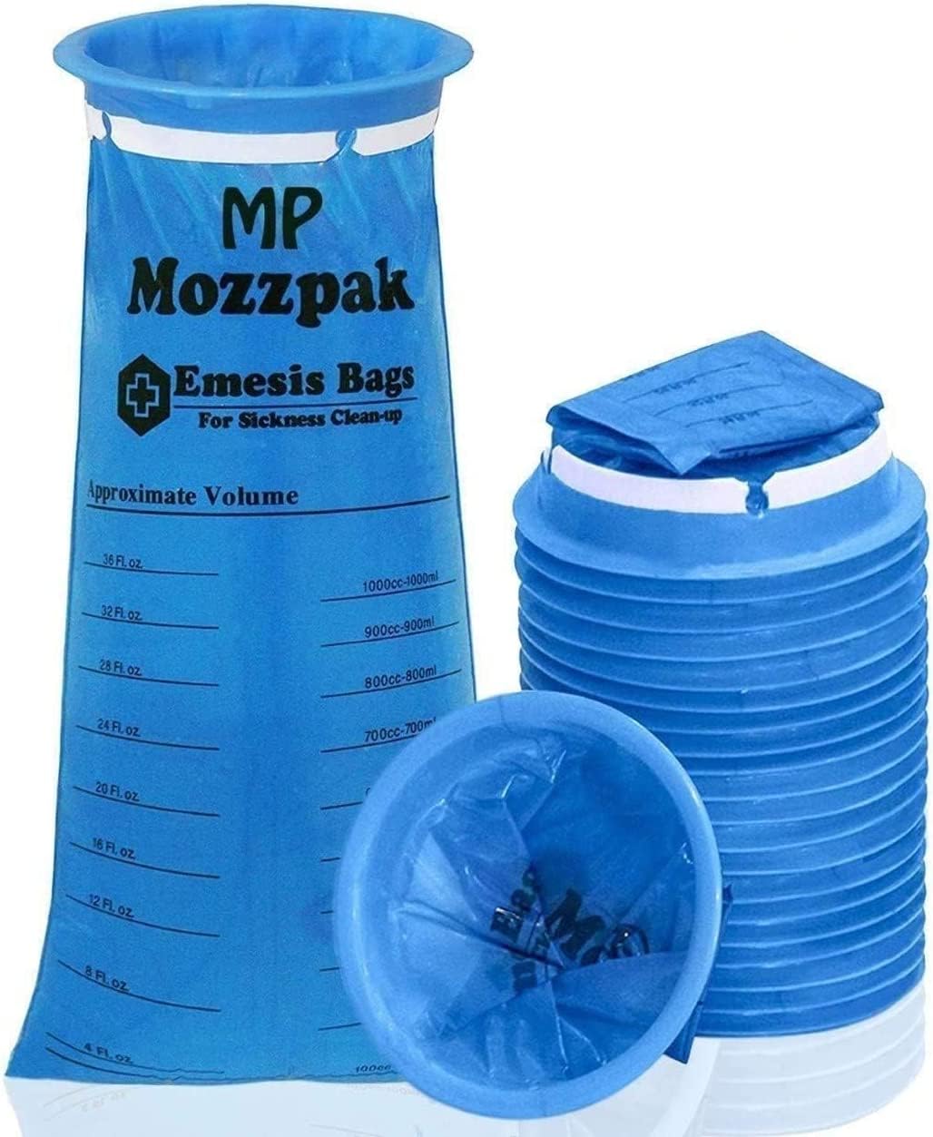 Sacs vomi MP Mozzpak 24 sachets, pratique pour voyager en toute sécurité.