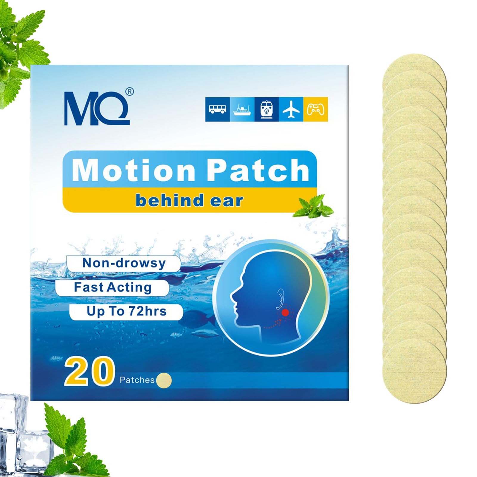 MQ patch anti mal des transports, douceur et confort sans somnolence.