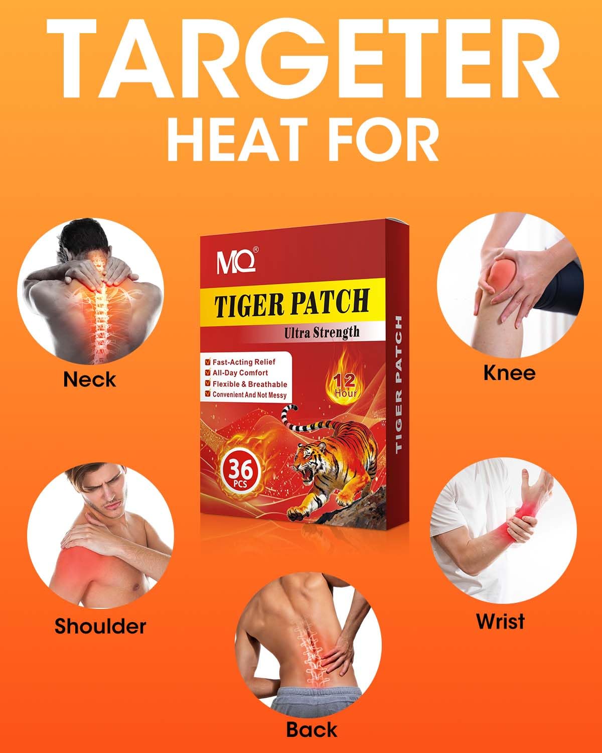 MQ Tiger Patches application dos : pose simple sans résidu pour le travail.