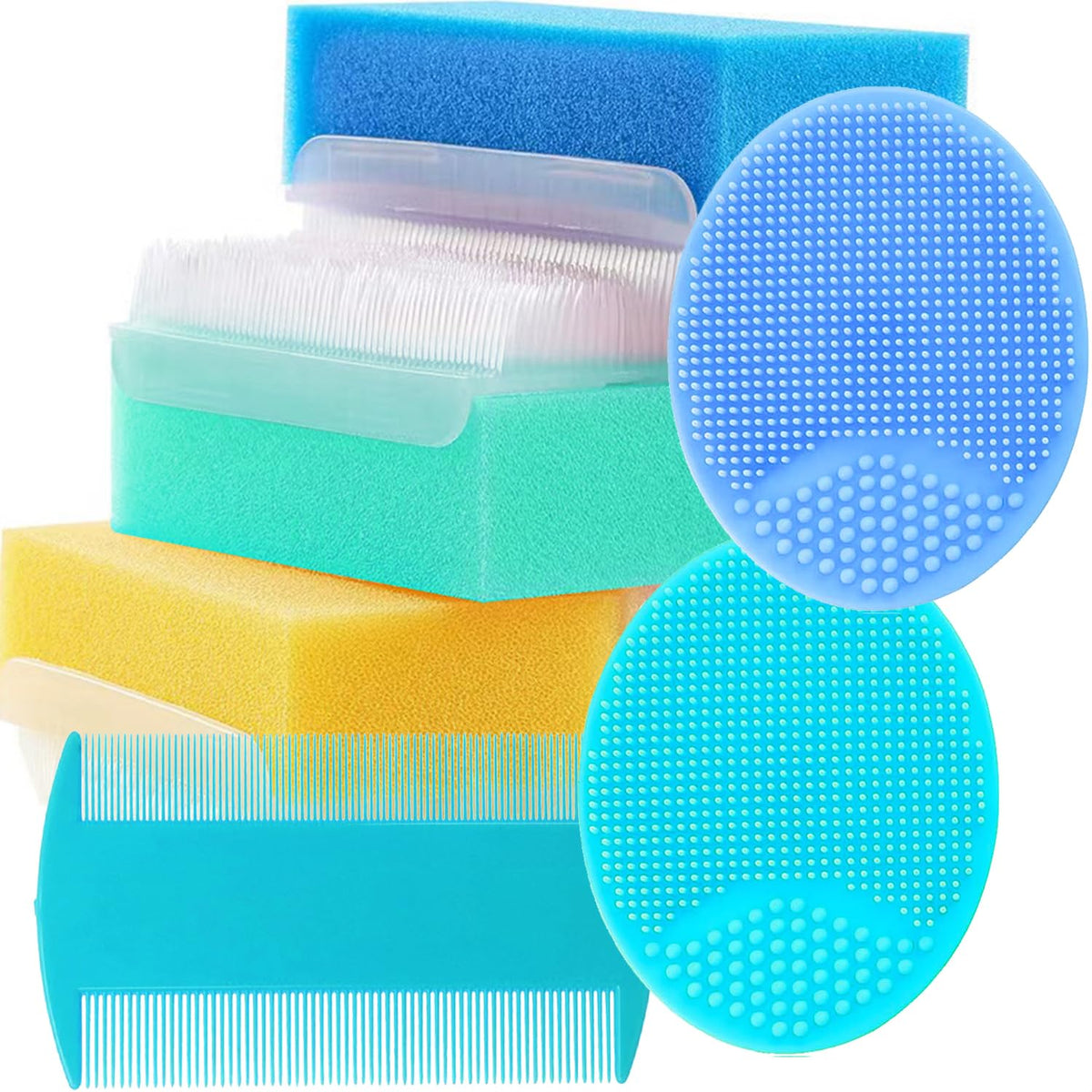 MR LION brosse-éponge deux-en-un pour bébé, nettoyage en douceur et mousse généreuse.