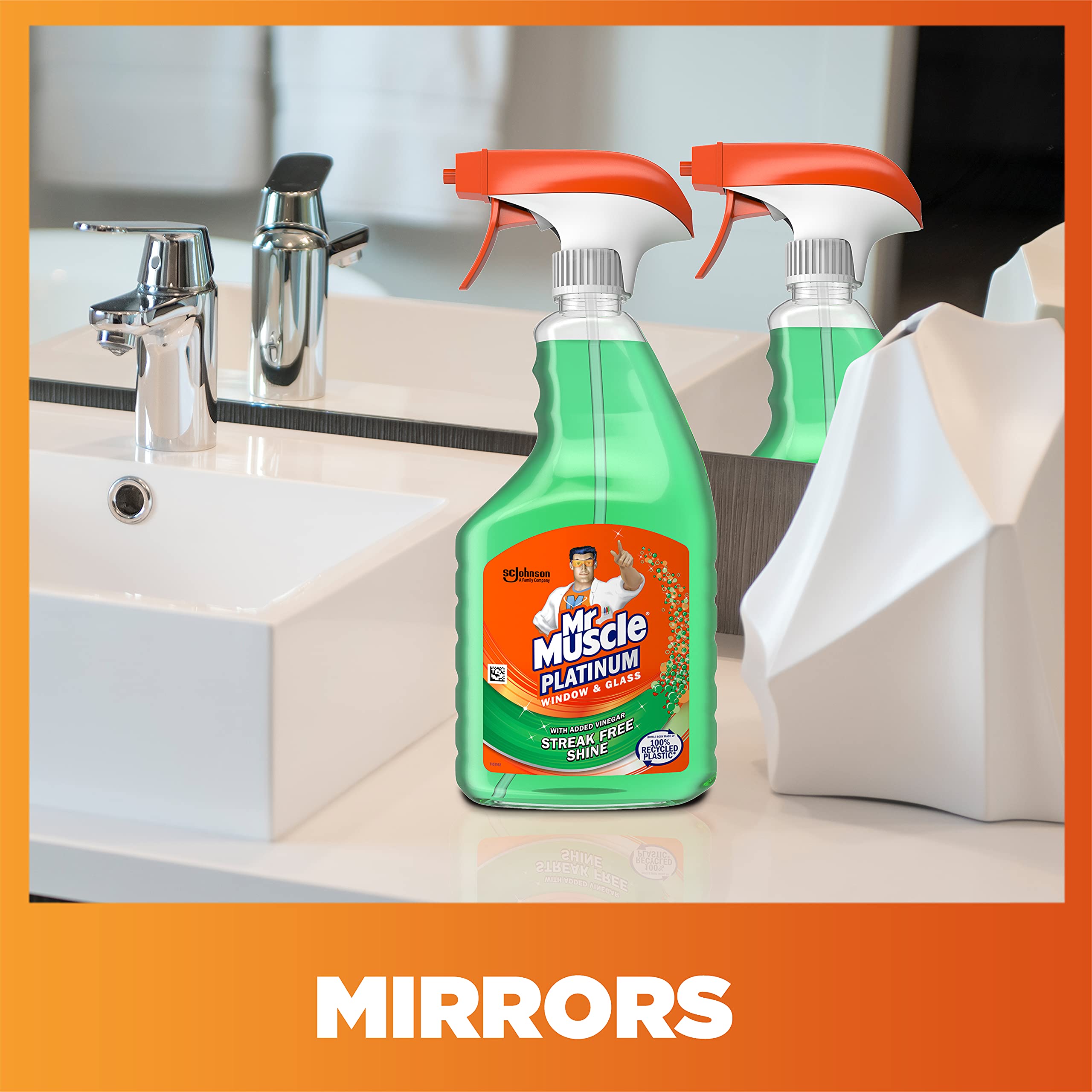Mr Muscle Platinum nettoyage rapide vitres - gain de temps.