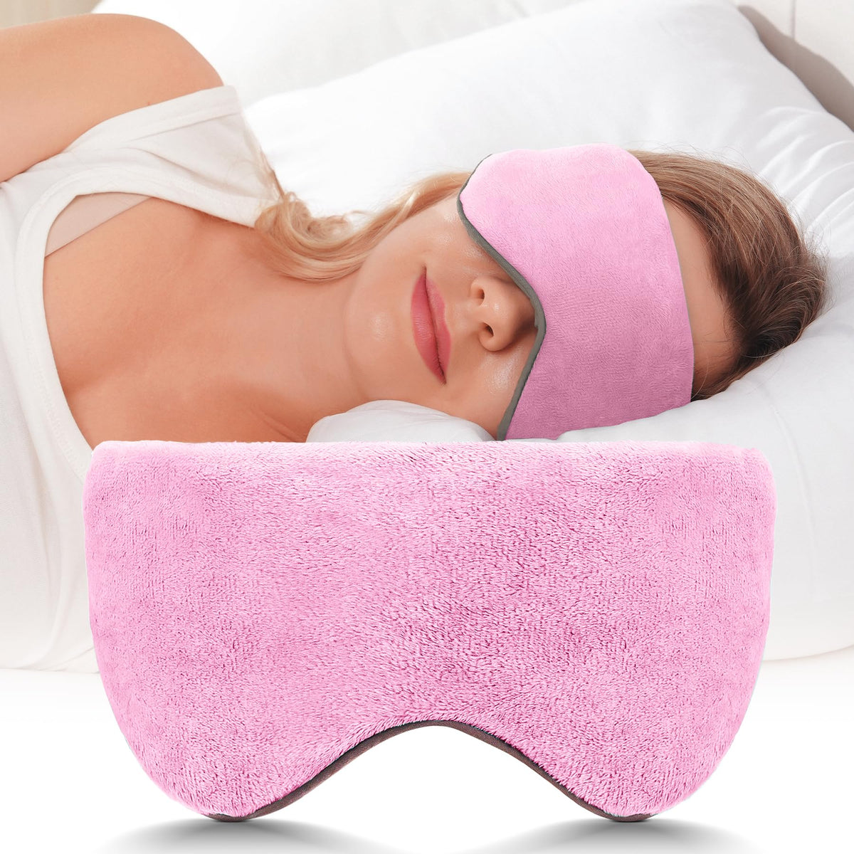 Masque poids Mr. Sandman rose pour endormissement calme et profond.