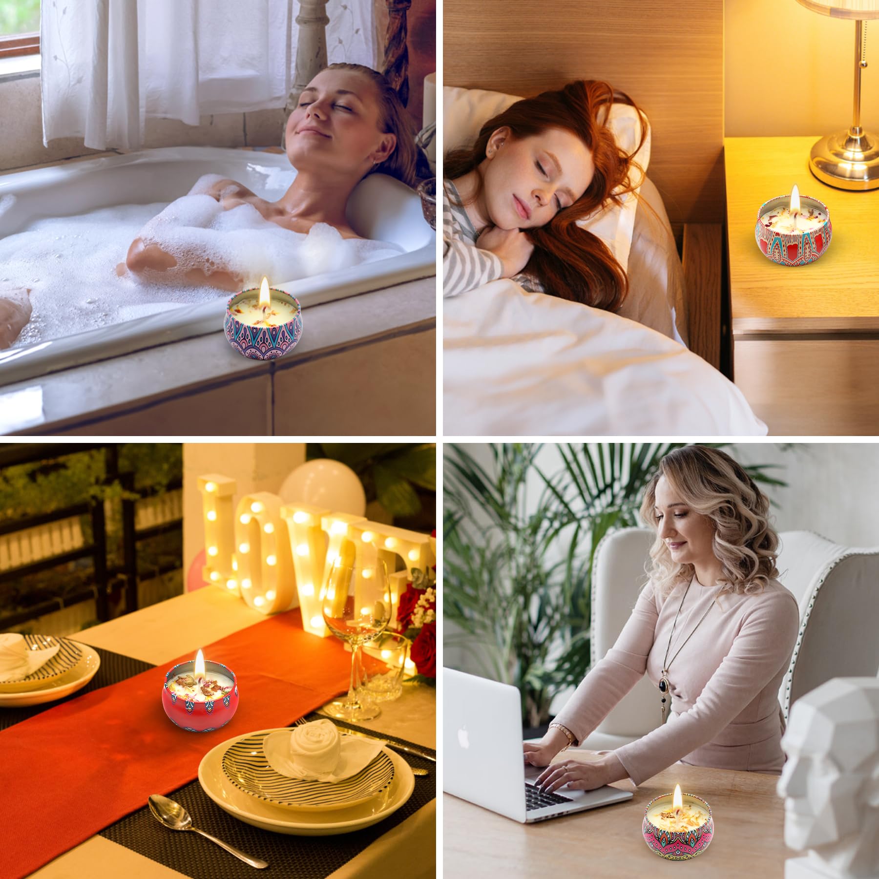 Bougies parfumées MRLTOP pour maison confortable et atmosphère calme.