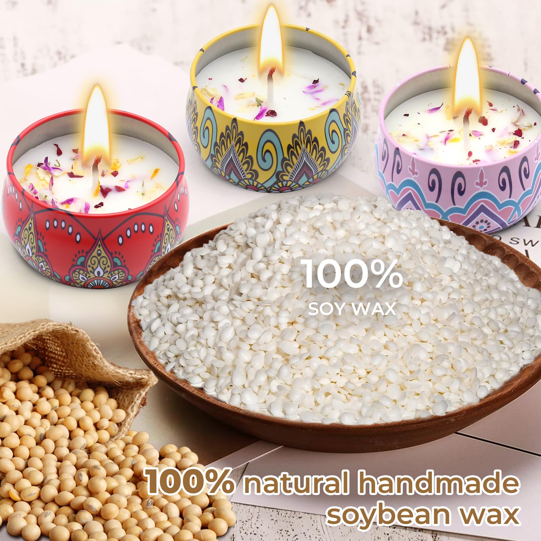 Bougies MRLTOP aux senteurs douces pour relaxation à domicile.