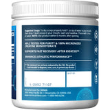 Boîte MRM Créatine avec scoop et saveur pomme acide, pratique