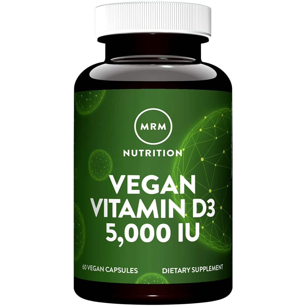 MRM Nuturition Vitamine D3 vegan - bouteille, apport potentiel soutenant les os et l'immunité