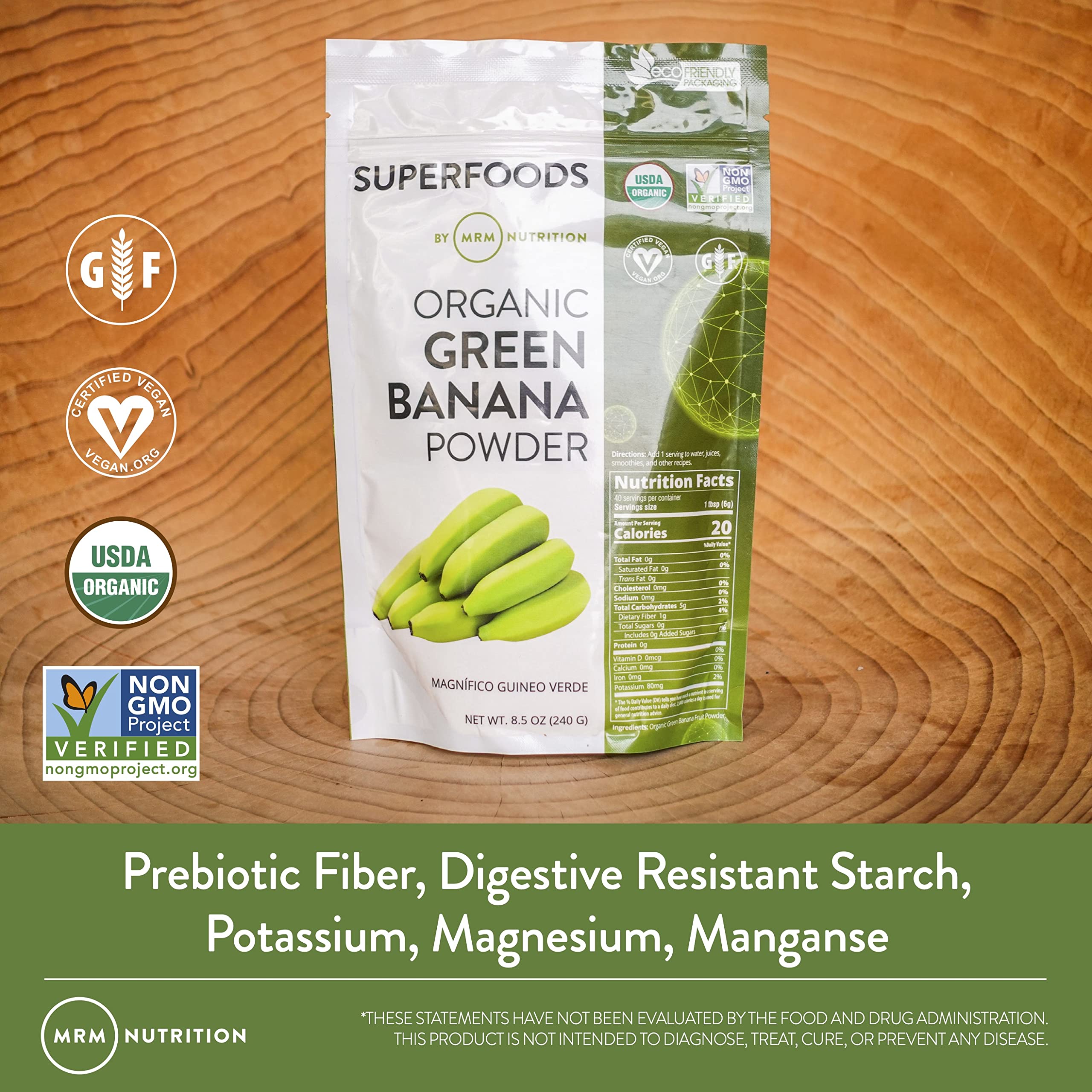 Poudre de banane verte MRM dans une boisson pour un apport en fibres