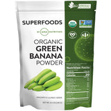 MRM Poudre banane verte emballage prête à être ajoutée dans vos recettes riches en fibres