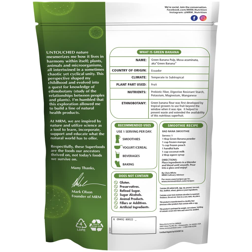 Texture fine de la poudre de banane verte MRM idéale pour smoothies