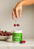 MRM poudre pré-entraînement biologique, saveur cerise noire, plaisir sensoriel lors de l'entraînement.