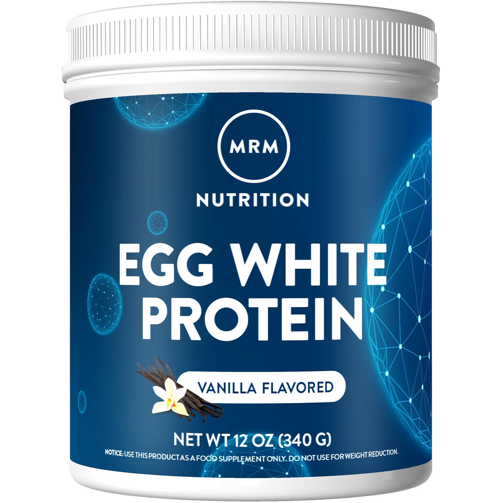 MRM Protéine Blanc d'Oeuf Vanille, pot: apport protéique maigre et pratique.