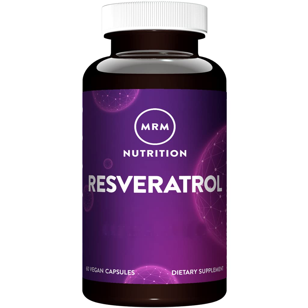 MRM Resveratrol, bouteille vue, soutien potentiel au bien-être quotidien.