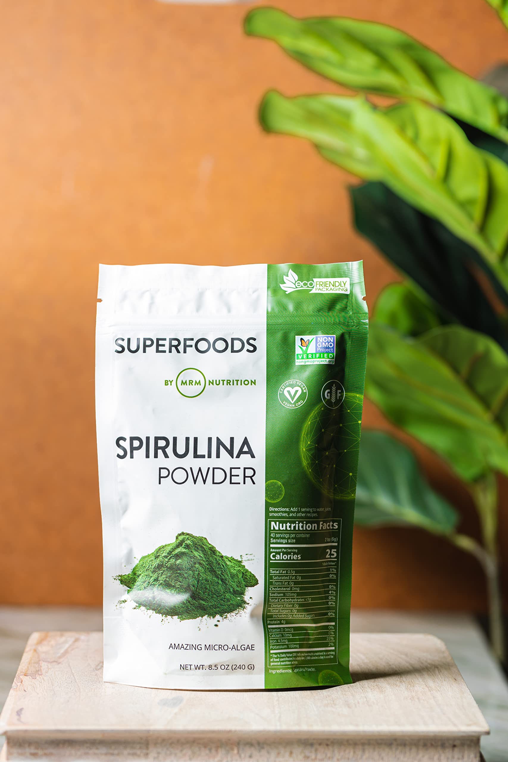 Préparation rapide d'une boisson nutritive avec la spiruline MRM.