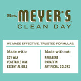 Bougie Basil de Mrs. Meyer's, packaging écologique, cadeau élégant pour maison.