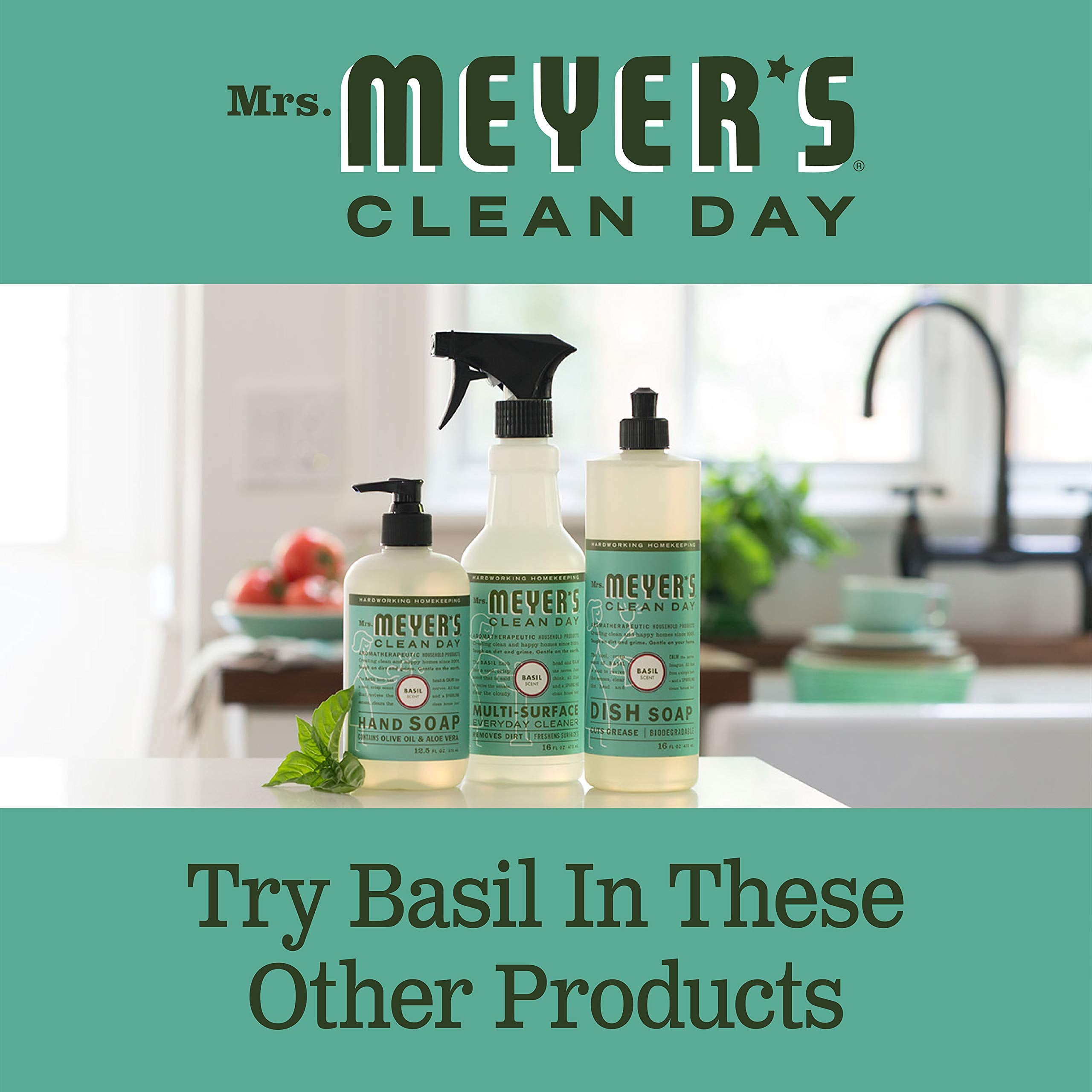 MRS. MEYER'S Bougie Basilic dans coin chambre, favorise détente