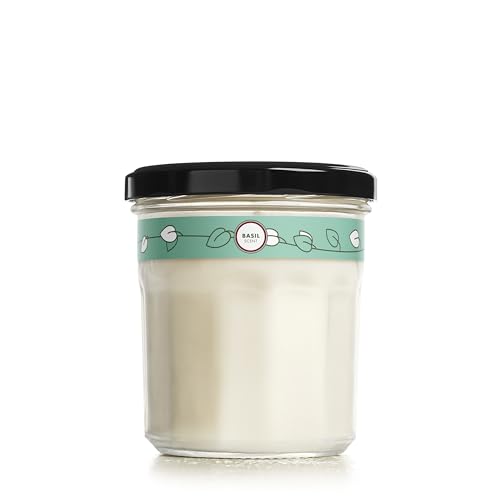 MRS. MEYER'S Bougie Basilic avec mèche sans plomb, combustion sûre et longue