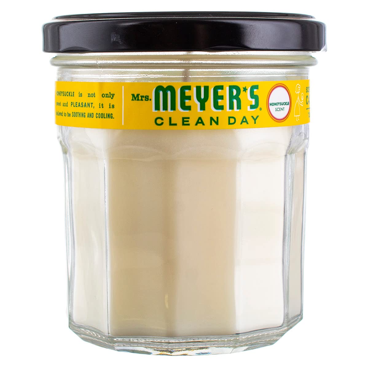 Bougie Mrs Meyer's Chevrefeuille dans un verre recyclable pour une ambiance parfumée durable