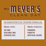 MRS. MEYER'S Bougie Acorn Spice – parfum noix et cannelle pour une atmosphère réconfortante.