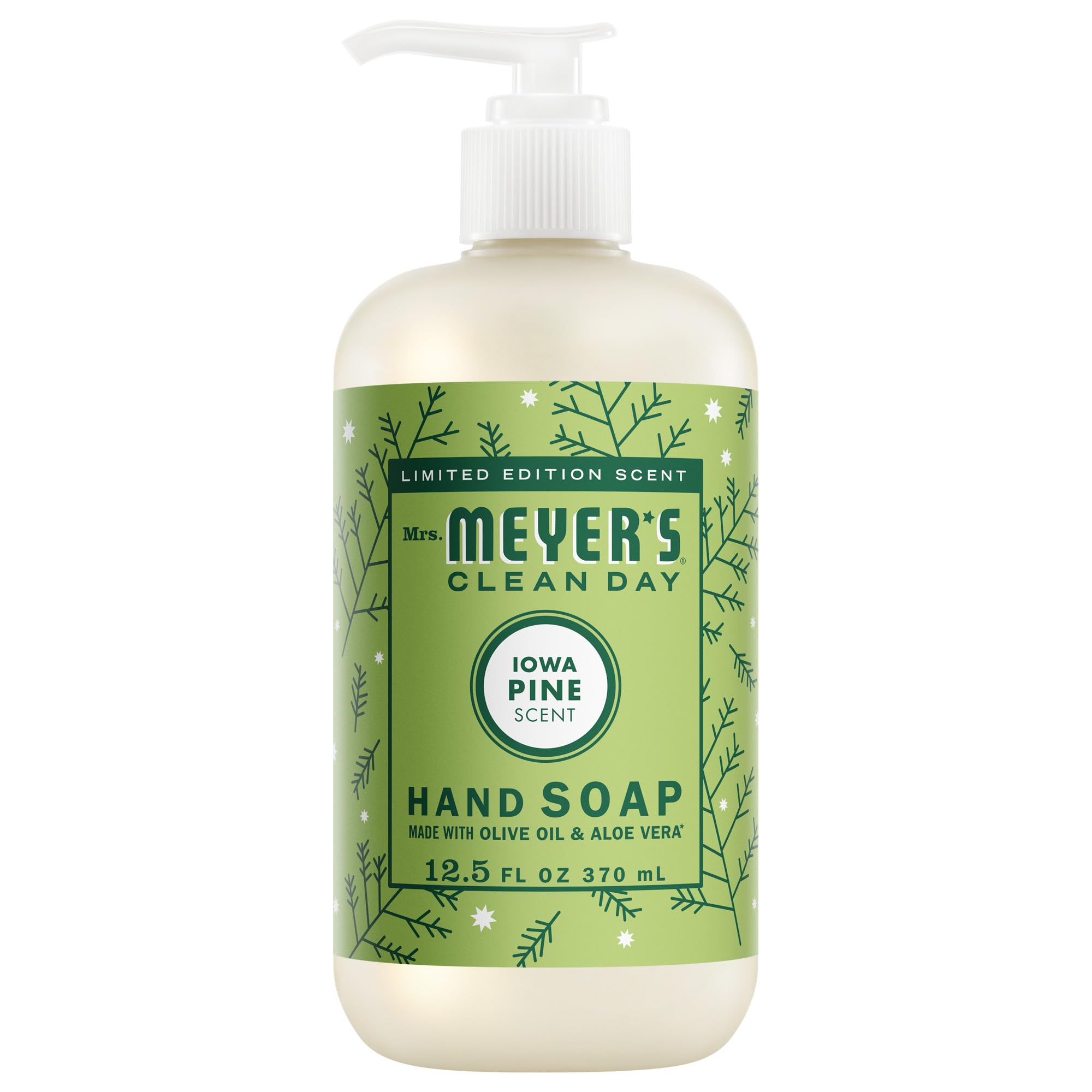 Savon MRS MEYER'S CLEAN DAY Iowa Pine en flacon, nettoie et parfume les mains.