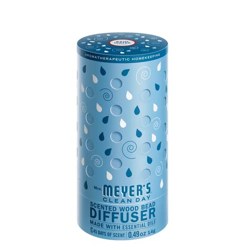 Diffuseur Mrs. Meyer's: perles en bois parfumées diffusant une senteur eau de pluie naturelle.
