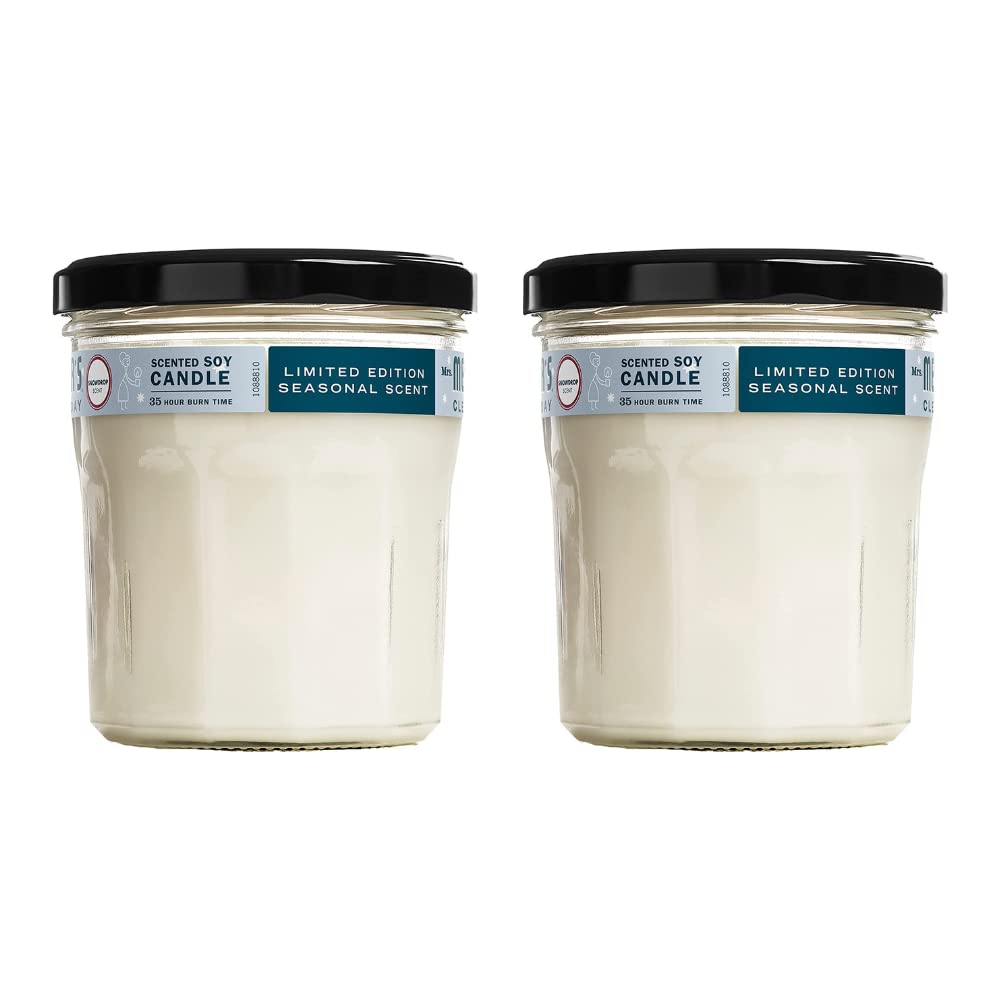 Bougie Snow Drop de Mrs Meyer's pack de 2, ambiance hivernale chaleureuse.