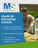 MS Finechem Citrate de potassium Poudre pour hydratation quotidienne.